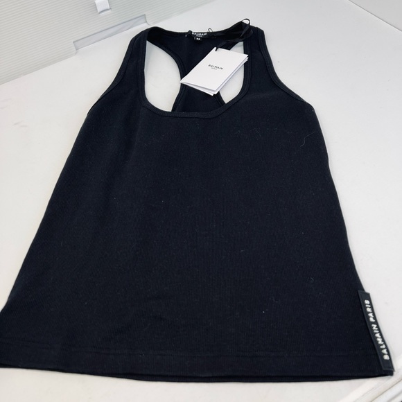 Balmain Tops - BALMAIN**Black Racerback Tank Top***Small ***$345